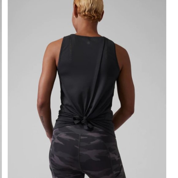 Athleta foothill tank top exercise Black V back or Tie XS NEW #211277… - Picture 2 of 9